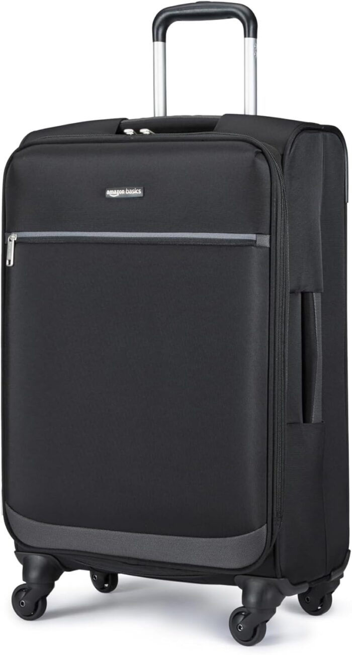 Amazon Basics Luggage, 25" Medium Checked Softside Suitcase With