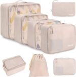 BAGAIL 8 Set Packing Cubes Luggage Organizer Bags for Travel
