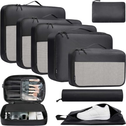 BAGAIL 8 Set/9 Set Packing Cubes Luggage Packing Organizer for Travel,