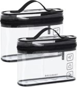 BAGSMART TSA Approved Toiletry Bag, 2 Pack Clear Makeup Cosmetic Bag