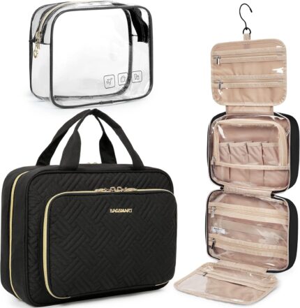 BAGSMART Toiletry Bag Hanging Travel Makeup Organizer with TSA