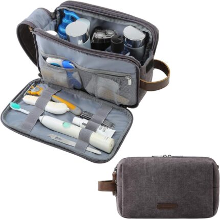 BAGSMART Toiletry Bag for Men, Canvas Travel Toiletry Organizer Dopp