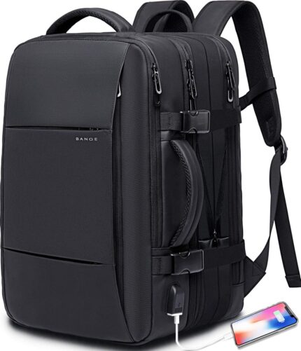 BANGE 45L Expandable Backpack, Water Resistant, Suitable for Travel,
