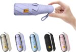 BAODINI Travel Mini Umbrella for Purse With Case Small Compact UV Sun