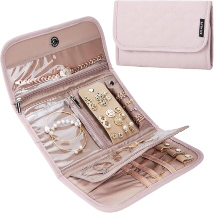 BELALIFE Travel Jewelry Case Organizer, Foldable Storage Roll for