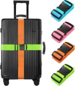 BILIONE 4 Pack Luggage Straps 79" Long Belts Keep Suitcase Secure
