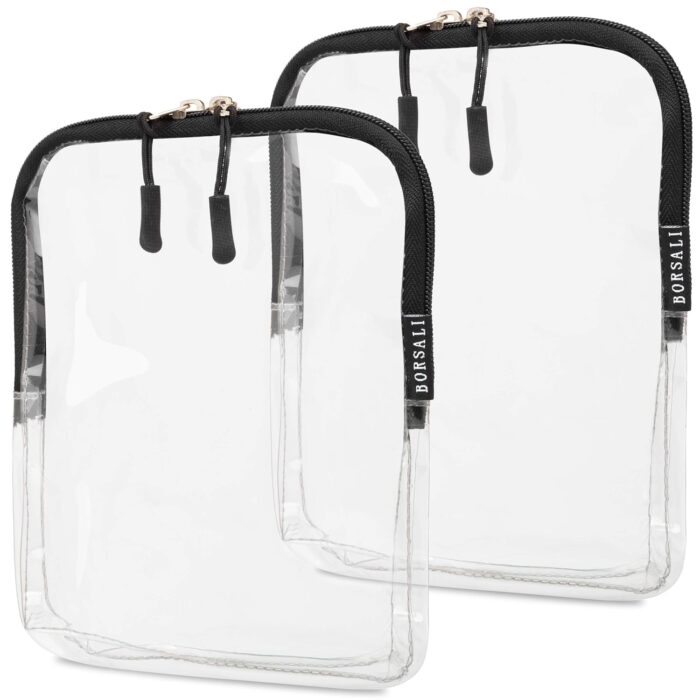 BORSALI TSA Quart Size Bag Approved for Carry On Travel - One (1)