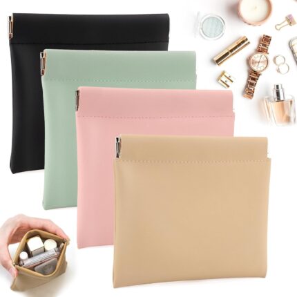 BUSOHA 4 PCS Small Makeup Bag for Purse, Mini Portable Cosmetic Bags