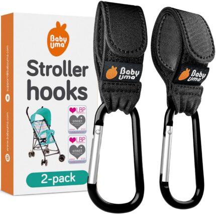 Baby Uma Stroller Hooks for Bags (2 Pack) - Universal Stroller Clips