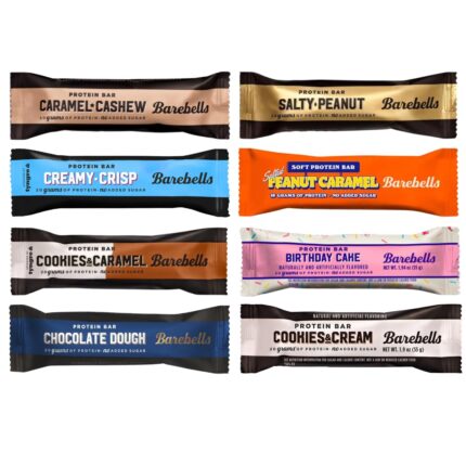 BarebeIIs-Protein Bars-Assorted Variety Pack Sampler, Protein Snacks