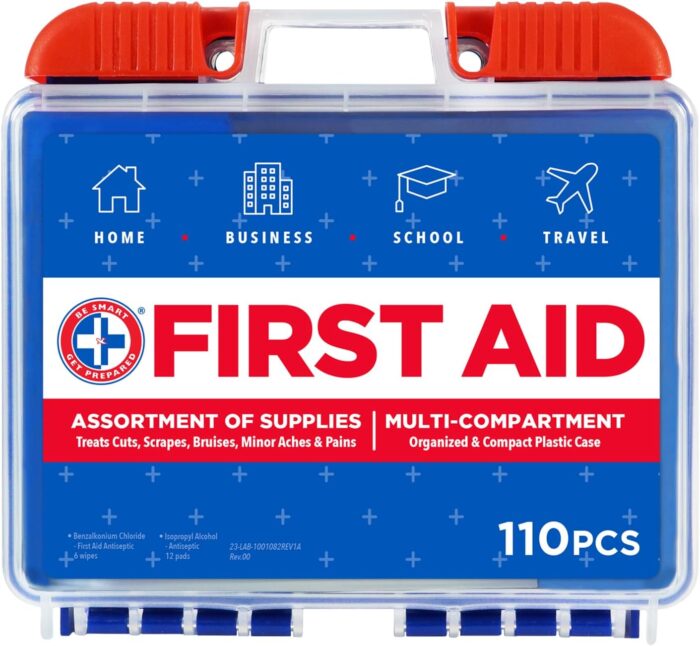 Be Smart Get Prepared 110 pc First Aid Kit: Clean, Treat, Protect