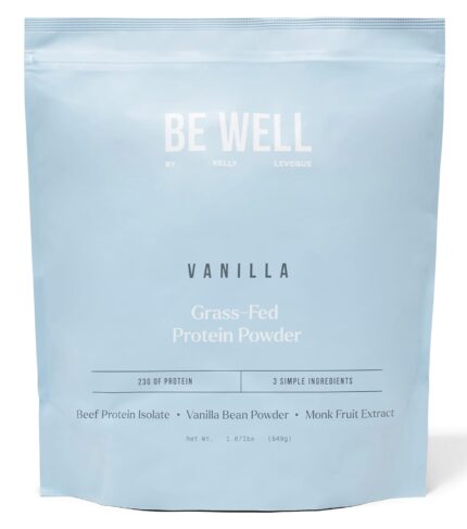 Be Well by Kelly Vanilla Grass-Fed Beef Protein Powder, 23G of Protein