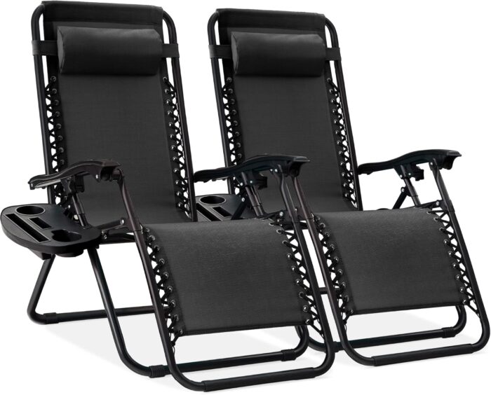 Best Choice Products Set of 2 Adjustable Steel Mesh Zero Gravity