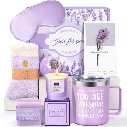 Birthday Gifts for Women Lavender Spa Gift Basket for Women Self Care