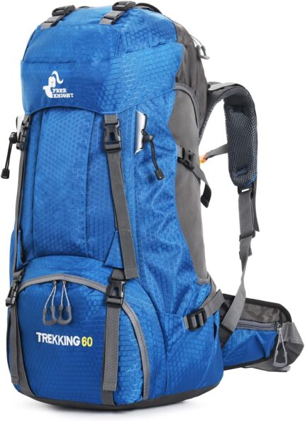 Bseash 60L Waterproof Hiking Camping Backpack with Rain Cover, Large