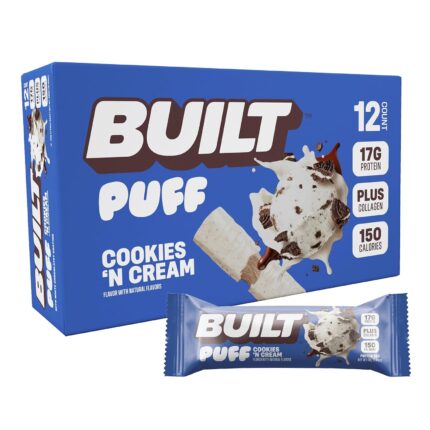 Built Bar, Puff Protein Bars, Cookies 'N Cream Puff, 17g Protein