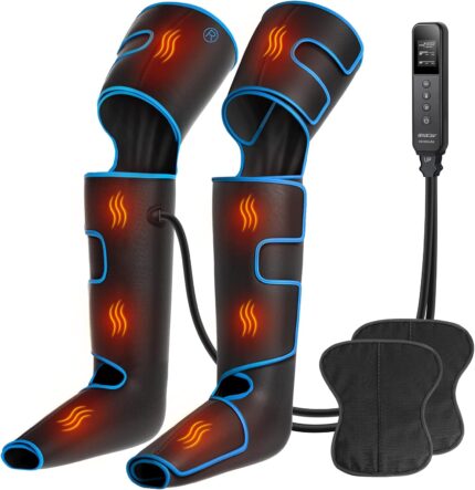 CINCOM Leg Massager with Heat and Compression, 3-in-1 Foot Calf &