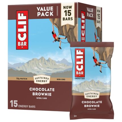 CLIF BAR - Chocolate Brownie Flavor - Made with Organic Oats - Energy