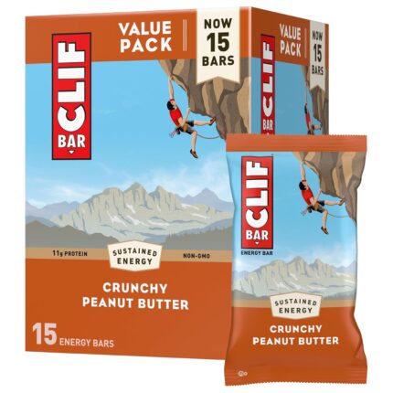 CLIF BAR - Crunchy Peanut Butter - Made with Organic Oats - Energy