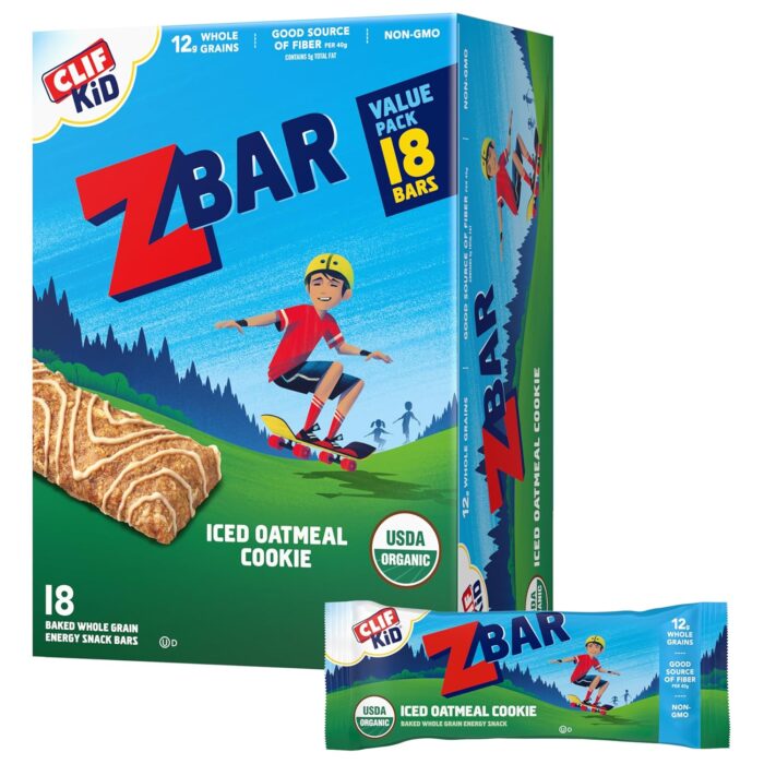 CLIF Kid Zbar - Iced Oatmeal Cookie - Soft Baked Whole Grain Snack