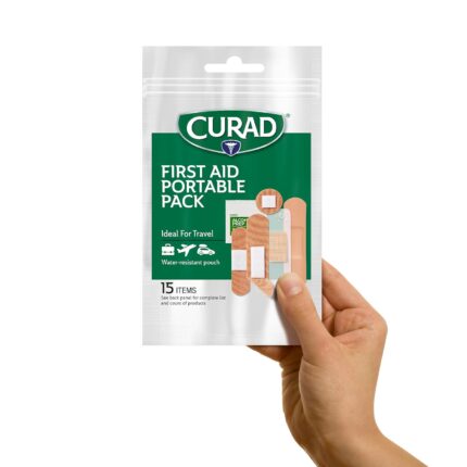 CURAD Frist Aid Portable Pack 15 - Count On-the-Go Essentials 12 Packs