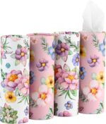 Car Tissues Holder with Facial Tissues - 4 PK - Travel Tissue Tubes