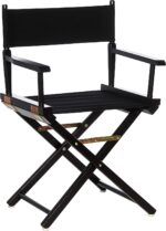 Casual Home Director's Chair ,Black Frame/Black Canvas,18" - Classic