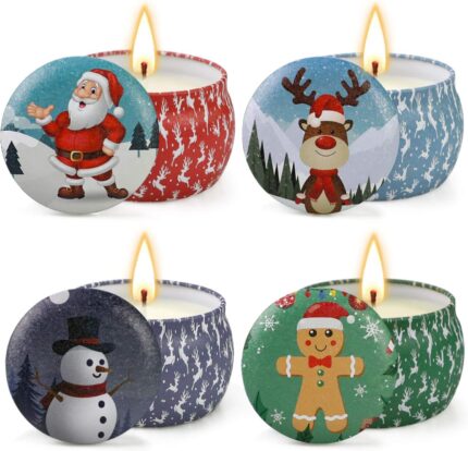 Christmas Candles Gifts for Women, 4 Pack Scented Candles Set,120 Hour