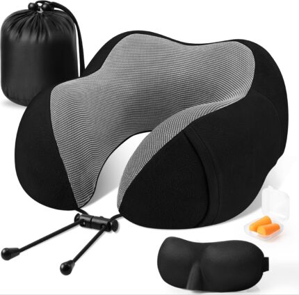 CloudBliss Travel Pillow Premium Memory Foam, Comfortable & Supportive