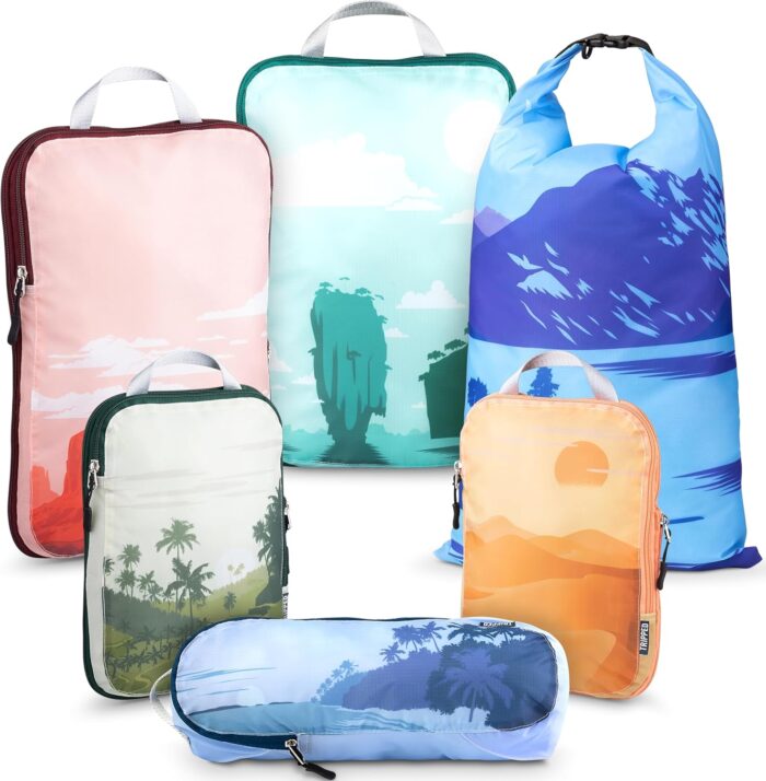 Compression Packing Cubes for Travel - Luggage and Backpack Organizer