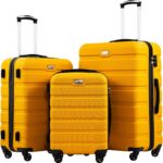 Coolife Luggage 3 Piece Set Suitcase Spinner Hardshell Lightweight TSA