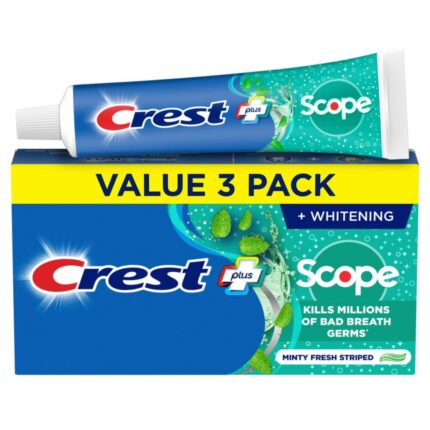 Crest + Scope Whitening Toothpaste - Pack of 3, 5.4 Oz Tubes -