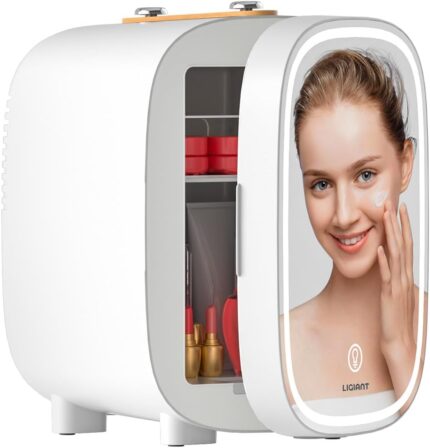 DF01A Skincare Fridge, With 3-Level Dimmable LED Light Mirror, Low