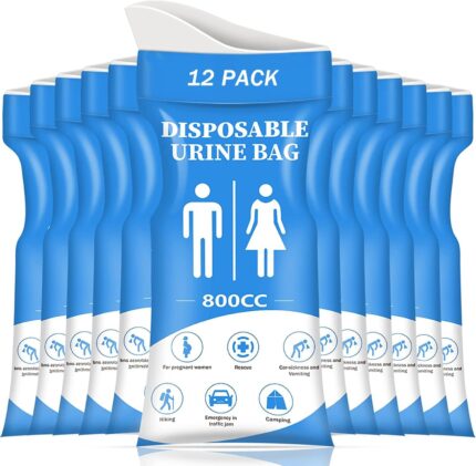 DIBBATU Disposable Urine Bag, 12/24 PCS Pee Bags for Travel for