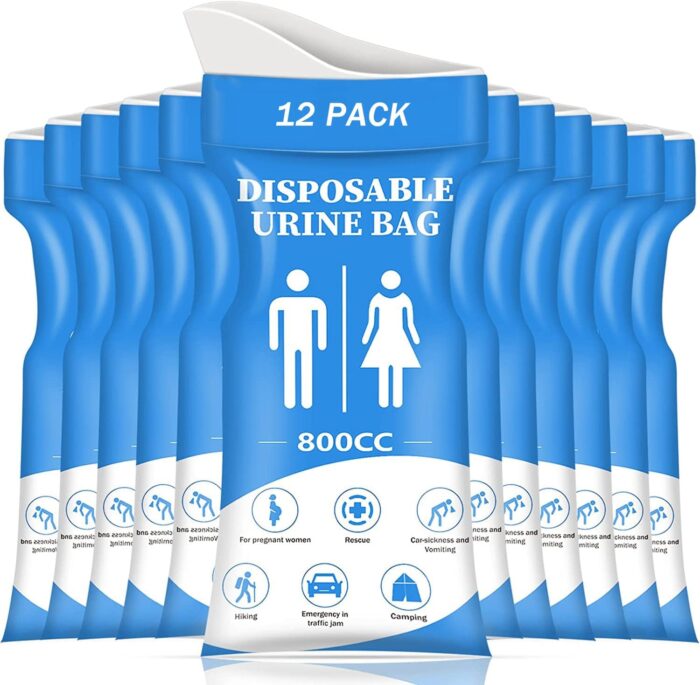 DIBBATU Disposable Urine Bag, 12/24 PCS Pee Bags for Travel for