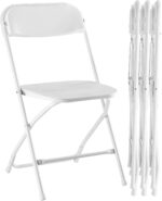 DUMOS 4 Pack Folding Chairs, Plastic Chairs with 330-Pound Capacity,