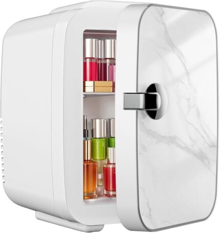 DUMOS 4L Mini Fridge 6-Can Thermoelectric Cooler & Warmer Compact 110V