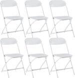 DUMOS 6 Pack Folding Chairs, Plastic Chairs with 330-Pound Capacity,