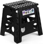 Delxo Folding Step Stool, 13 inch Non-Slip Foldable Stools for Kids &