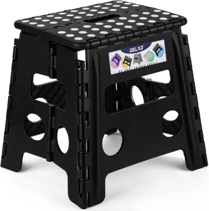 Delxo Folding Step Stool, 13 inch Non-Slip Foldable Stools for Kids &