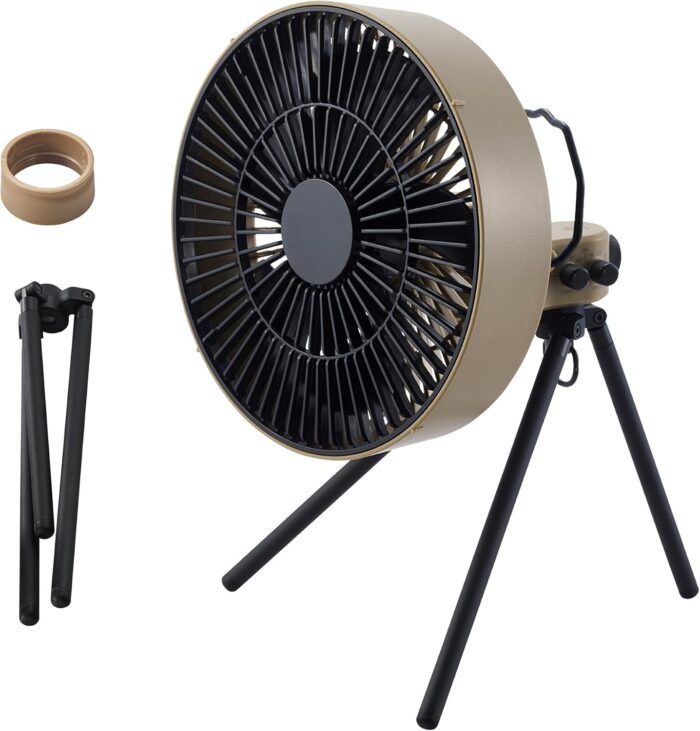 ELECOM NESTOUT Outdoor Camping Fan with Tripod, 4 Speed Settings &