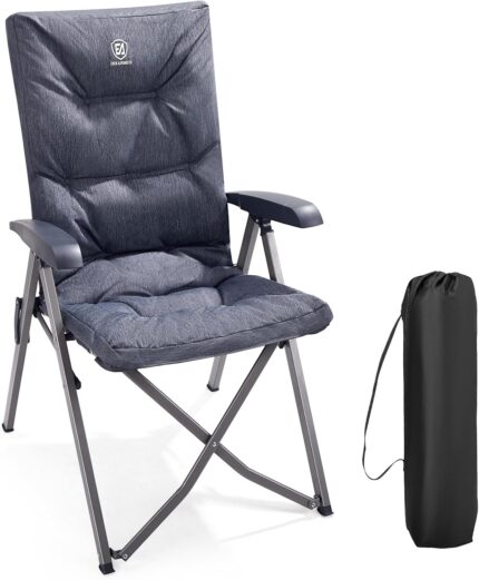 EVER ADVANCED Folding Camping Recliner Chair Fully Padded with