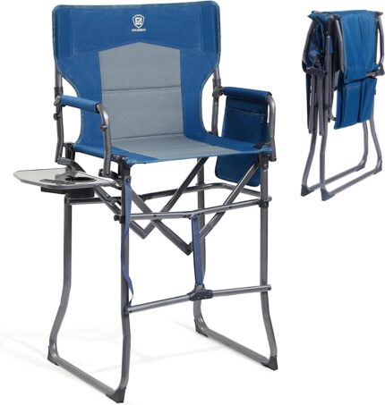 EVER ADVANCED Portable 30.7" Seat Height Tall Folding Chair Directors