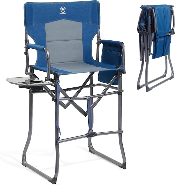 EVER ADVANCED Portable 30.7" Seat Height Tall Folding Chair Directors