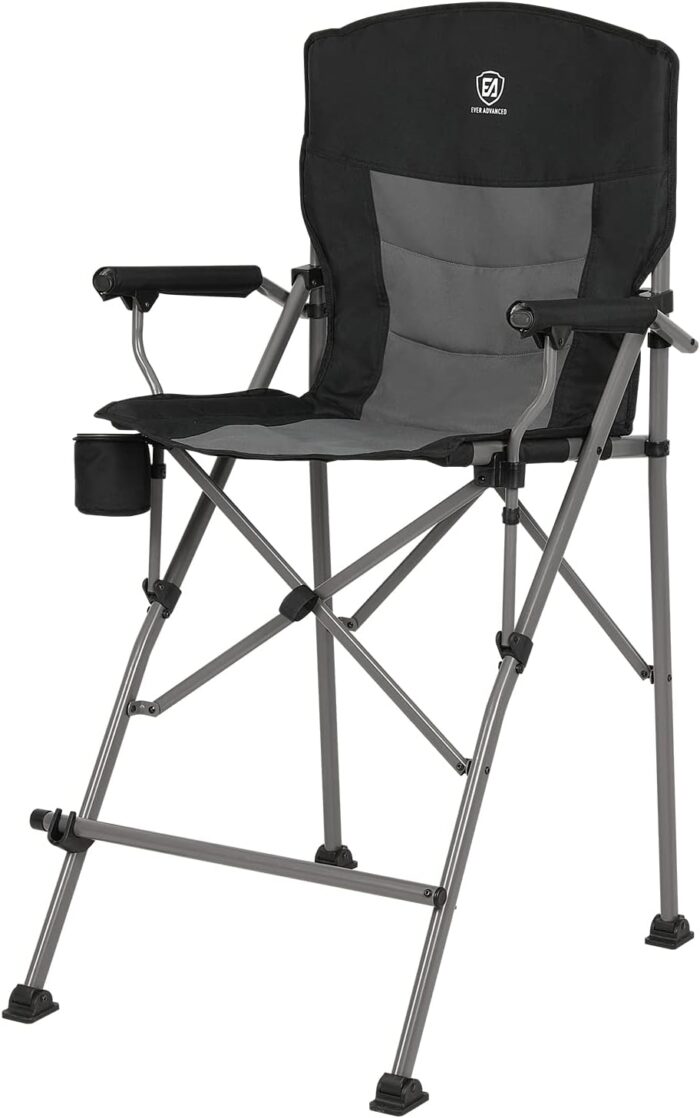 EVER ADVANCED Tall Directors Chair with Cup Holder 31", Bar Height