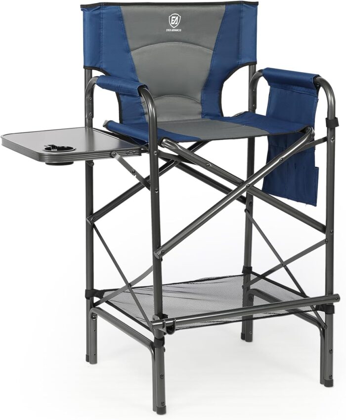 EVER ADVANCED Tall Folding Chair 30.7" Seat Height Directors Chair