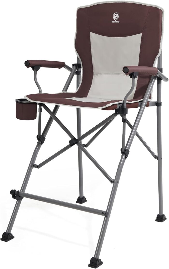 EVER ADVANCED Tall Folding Chair 31", Portable Directors Chair, Bar
