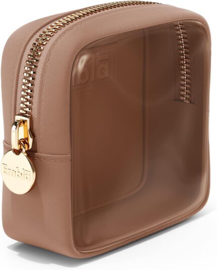 Embla Clear Cosmetic Bag Makeup Case, Clear Zipper Make Up Pouch and