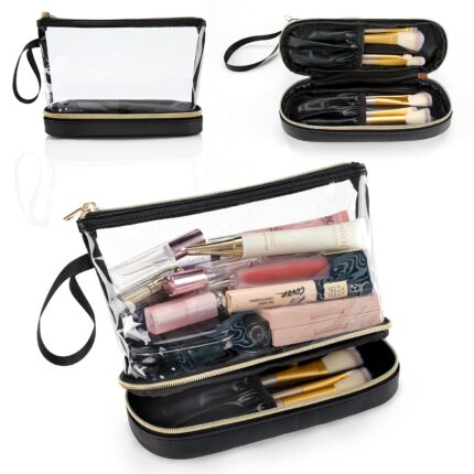Ethereal Travel Makeup Bag, Clear Cosmetic Bag Make Up Organizer TSA