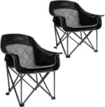 FAIR WIND 2 Pack Oversized Padded Camping Chair Heavy Duty Quad Fold